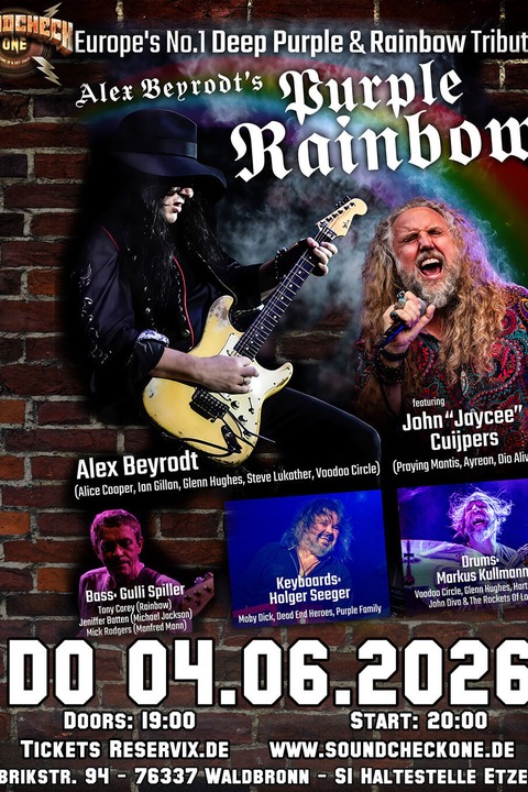 Alex Beyrodt's Purple Rainbow #7 - Europe's No. 1 Deep Purple & Rainbow Tribute - Waldbronn - 04.06.2026 19:00