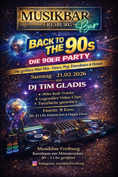 Die 90er Party - Freiburg - 21.02.2026 20:00
