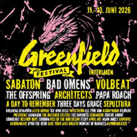 Greenfield Festival 2026 - 2-Tagespass Freitag & Samstag - Sundlauenen - 12.06.2026 06:00