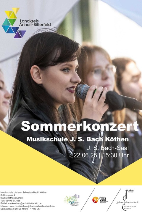Sommerkonzert der Musikschule - im stilvollen Veranstaltungszentrum des K�thener Schlosses - K�then - 28.06.2026 15:30