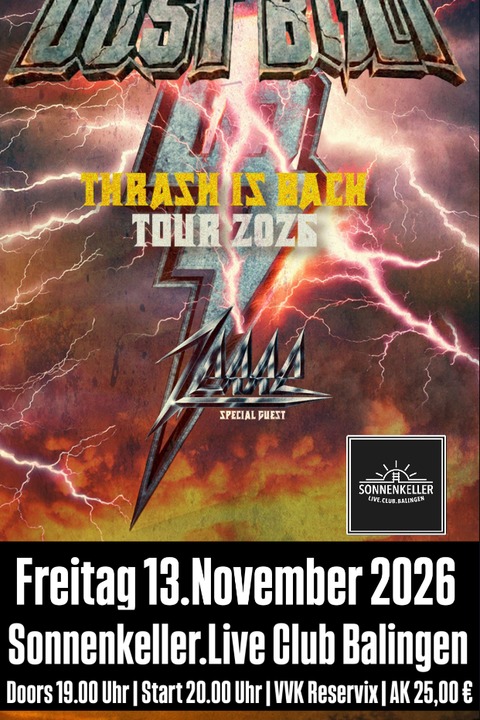 Dust Bolt - Thrash is Back Tour 2026 - Balingen - 13.11.2026 20:00