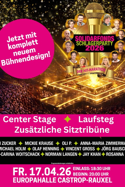 Solidarfonds-Schlagerparty 2026 - Castrop-Rauxel - 17.04.2026 20:00