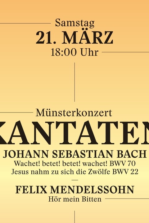 M�nsterkonzert - KANTATEN - Bad S�ckingen - 21.03.2026 18:00