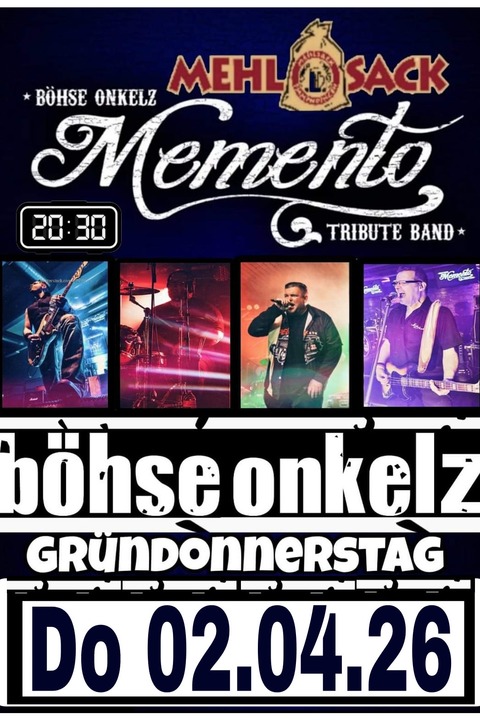 MEMENTO B�HSE ONKELZ TRIBUTE BAND - Emmendingen - 02.04.2026 20:30