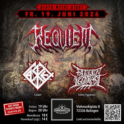 Requiem (Ch) + Fallen Yggdrasil + Casket - Old SCHOOL DEATH METAL NIGHT - Balingen - 19.06.2026 20:00