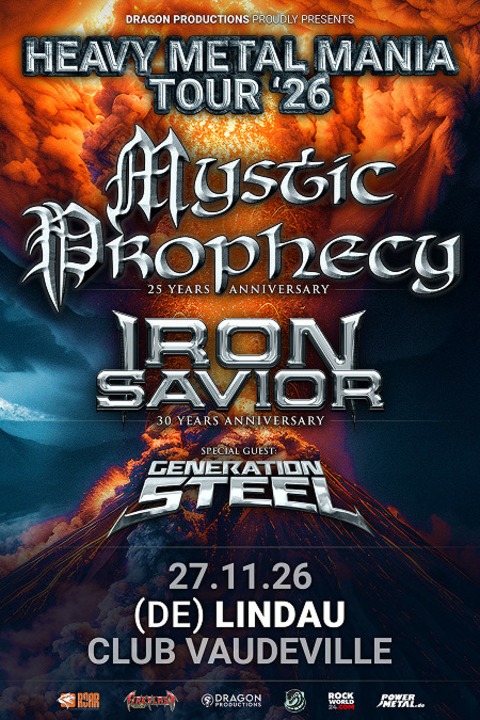 Mystic Prophecy + Iron Savior + Generation Steel - Heavy Metal Mania Tour 2026 - Lindau (Bodensee) - 27.11.2026 19:00