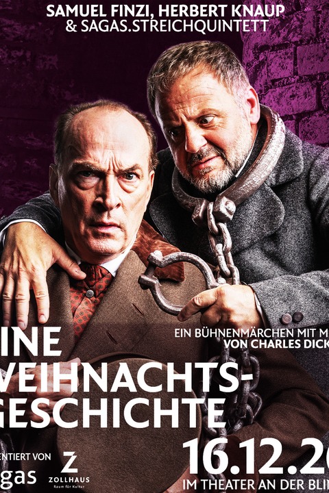 „Eine Weihnachtsgeschichte“ - Zollhaus und sagas.ensemble pr�sentieren Samuel Finzi, Herbert Knaup & sagas.streichquintett - Leer (Ostfriesland) - 16.12.2026 20:00