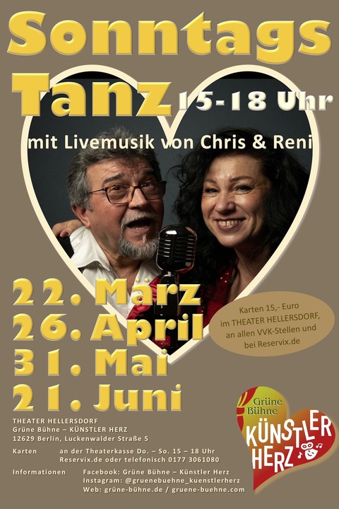 Tanzveranstaltungen im Theater Hellersdorf - Sonntagstanz - Berlin - 22.03.2026 15:00