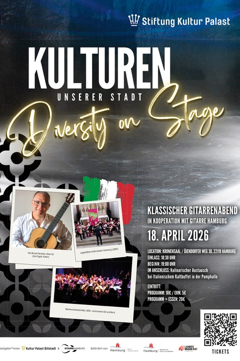 Kulturen unserer Stadt - Diverstiy on Stage - Klassischer Gitarrenabend in Kooperation mit Gitarre Hamburg - Hamburg - 18.04.2026 19:00