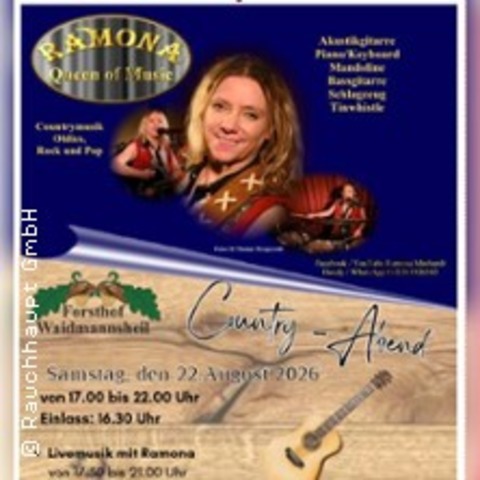 Country Abend mit Livemusik und Programm - BENNEWITZ OT SCHM�LEN - 22.08.2026 17:00