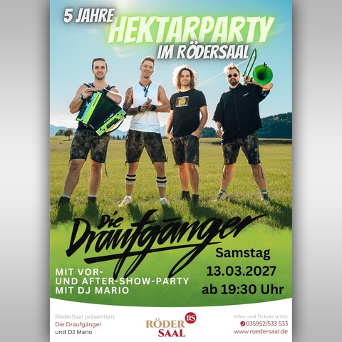 Die Draufg�nger HEKTARPARTY hautnah! 2027 - 5-J�hriges Jubil�um! - Gro�r�hrsdorf - 13.03.2027 19:30