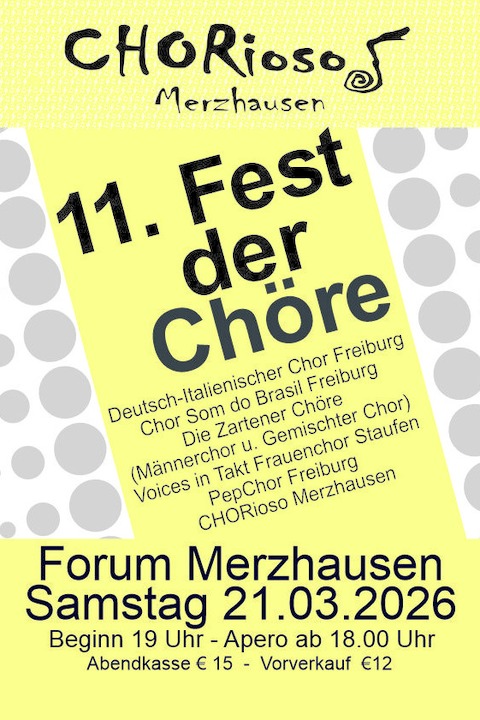 Fest der Ch�re mit Chorioso - Merzhausen - 21.03.2026 19:00