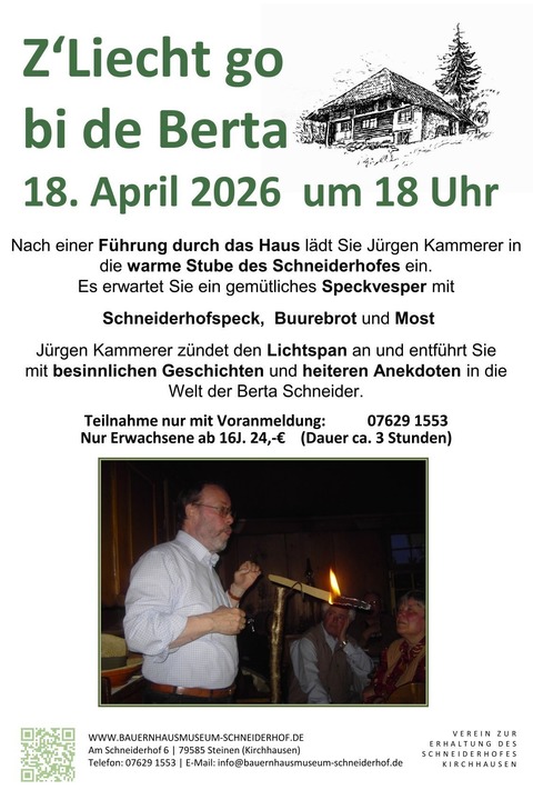 Z'Liecht go bi de Berta mit J�rgen Kammerer - Steinen - 18.04.2026 18:00