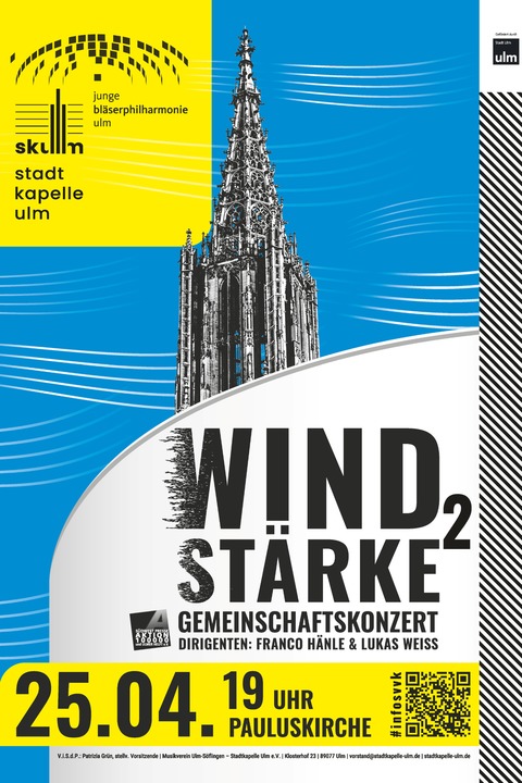 Gemeinschaftskonzert von Stadtkapelle Ulm und Junge Bl�serphilharmonie Ulm - Windst�rke 2 | Fr�hjahrskonzert - Ulm - 25.04.2026 19:00