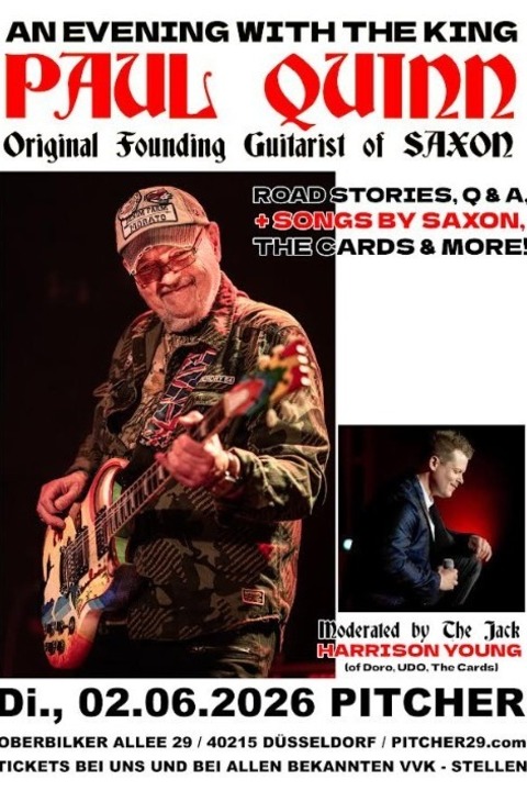 PAUL QUINN (SAXON) & HARRISON YOUNG - - European tour 2026 - - D�sseldorf - 02.06.2026 19:00