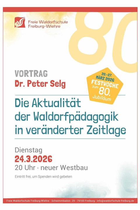 Die Aktualit�t der Waldorfp�dagogik in ver�nderter Zeitlage - Freiburg - 24.03.2026 20:00