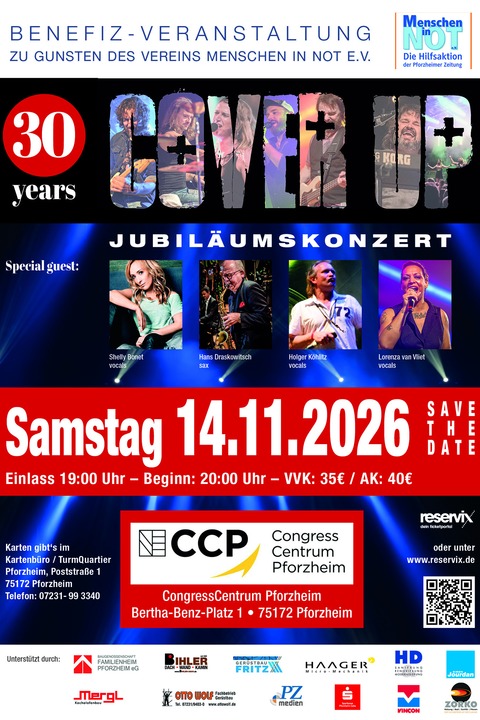 30 years Cover up - Pforzheim - 14.11.2026 20:00