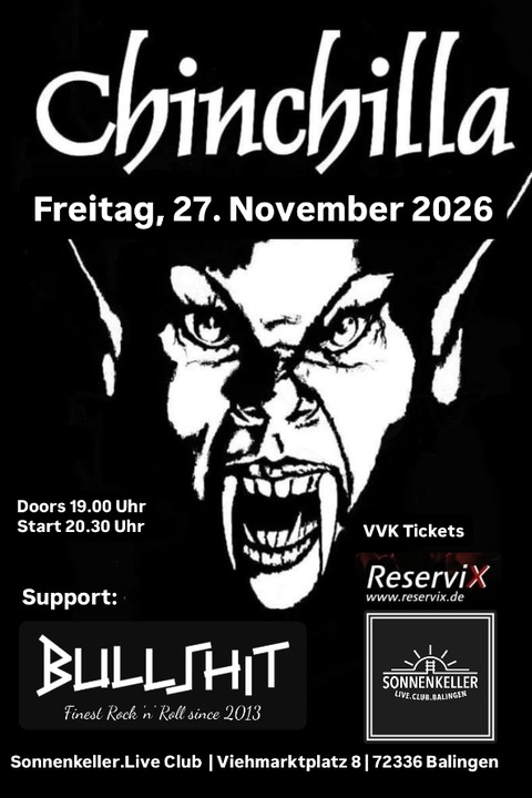 Chinchilla + Bullshit - Balingen - 27.11.2026 20:00