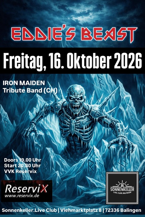 Eddie's Beast - IRON MAIDEN Tribute Band - Balingen - 16.10.2026 20:30