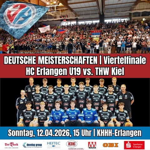 Deutsche Meisterschaften Viertelfinale R�ckspiel HC Erlangen mA-Jugend vs. THW Kiel - Erlangen - 12.04.2026 15:00
