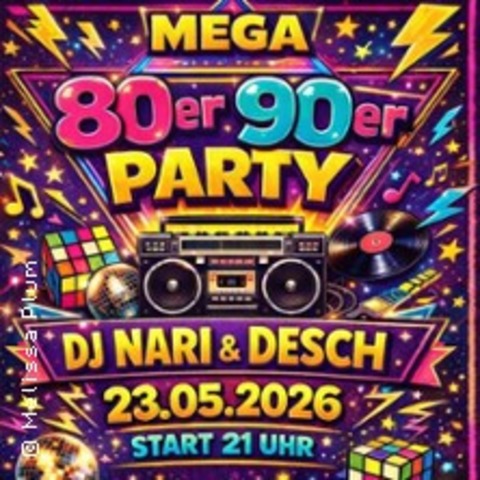 Mega 80/90er Party im Volkshaus Pegau - Pegau - 23.05.2026 21:00