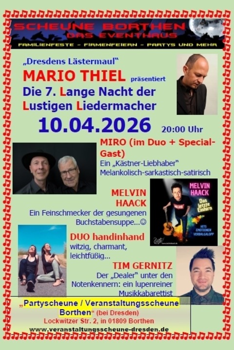 Lange Nacht der Liedermacher - Lange Nacht der Liedermacher - Borthen - 10.04.2026 20:00