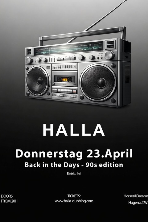 HALLA Back in the Days - 90s edition - Hagen am Teutoburger Wald - 23.04.2026 20:00