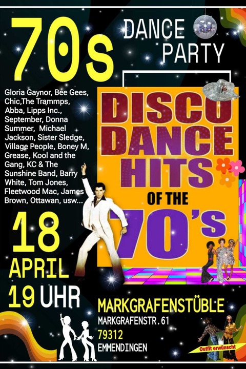 70s SATURDAY NIGHT- FEVER - Emmendingen - 18.04.2026 19:00