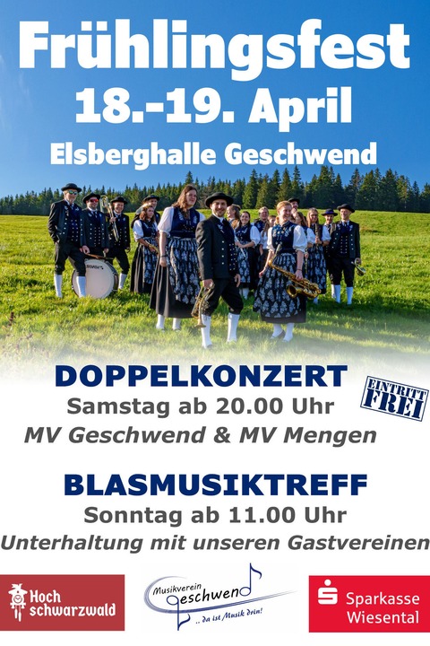 Fr�hlingsfest - Musikverein Geschwend - Todtnau - 18.04.2026 19:00