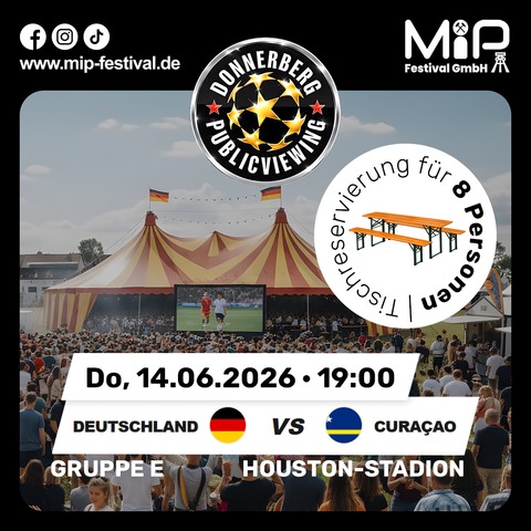 Public Viewing am Donnerberg - Deutschland vs. Cura�ao - Er�ffnungsspiel mit SPT-Legenden Talk - Essen-Stadtbezirke IV - 14.06.2026 12:00