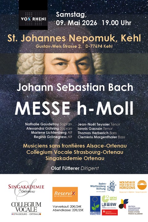 Vox Rheni - Kultur im Herzen Europas - Bach: Messe h-Moll - KehlKehl - 09.05.2026 19:00