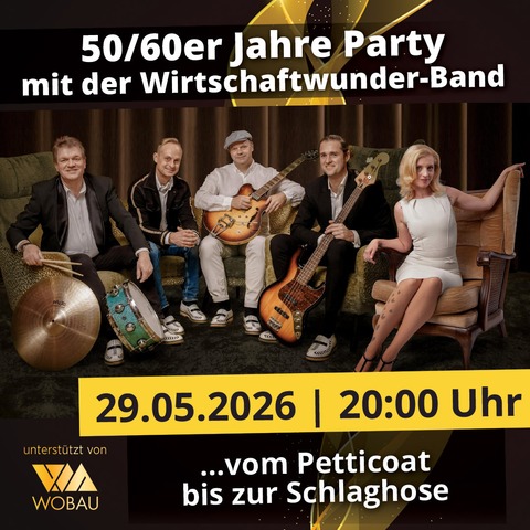 50/60er Jahre Party mit „Die Wirtschaftswunder-Band“ | Magdeburg | machwerk - Magdeburg - 29.05.2026 20:00
