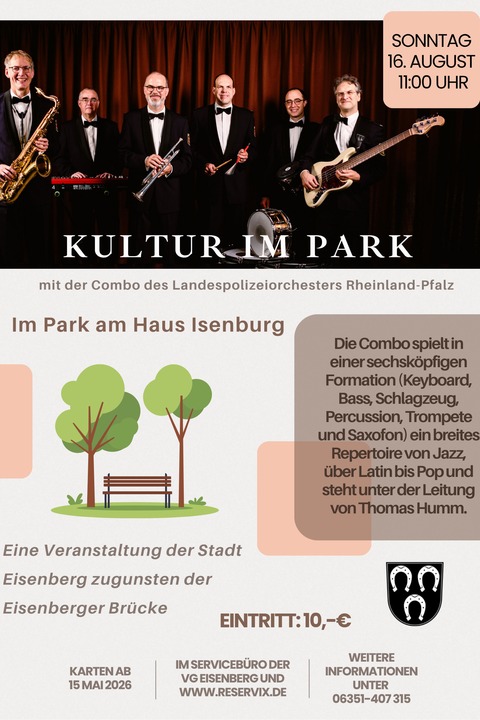 Kultur im Park - Combo des Landespolizeiorcheszers Rheinland-Pfalz - Eisenberg - 16.08.2026 11:00