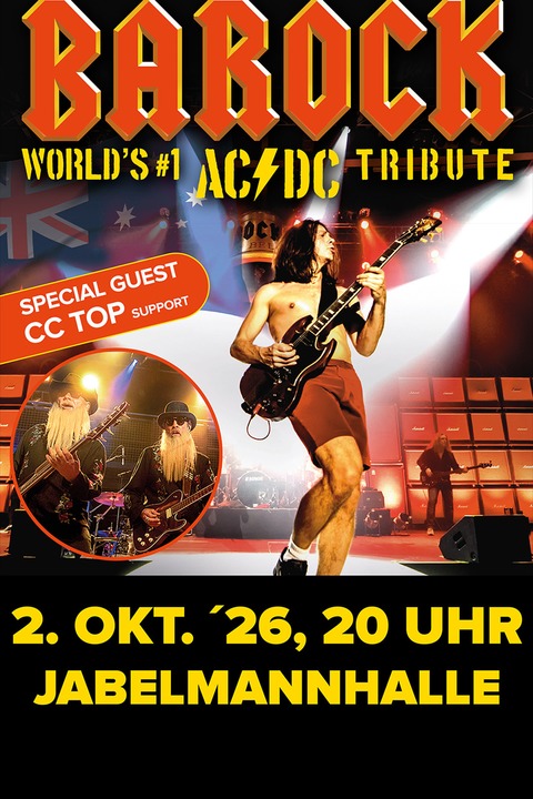 BAROCK - World�s #1 AC/DC Tribute - Speziell Guest CC TOP - Uelzen - 02.10.2026 19:00