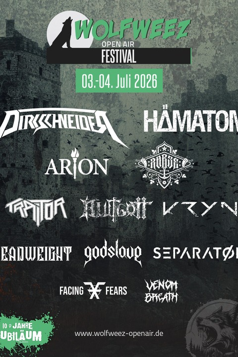 WOLFWEEZ OpenAir Festival - 2026 - Kombiticket - Dietingen - 03.07.2026 17:00