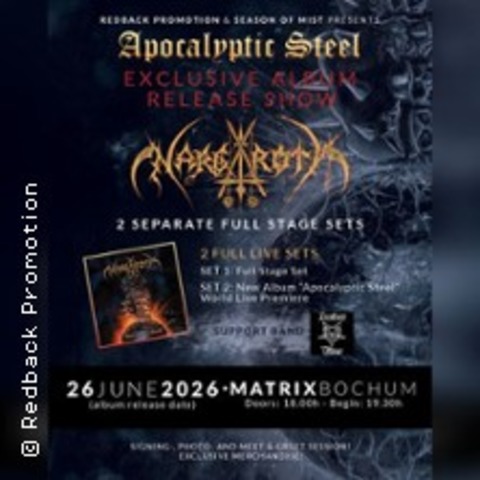 NARGAROTH - "Apocalyptic Steel" - Bochum - 26.06.2026 18:00
