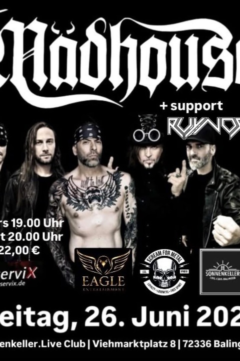 M�dhouse (AT) - Hair Metal/ Sleaze Rock/ Glam Rock + support Ruynor - Balingen - 26.06.2026 20:00