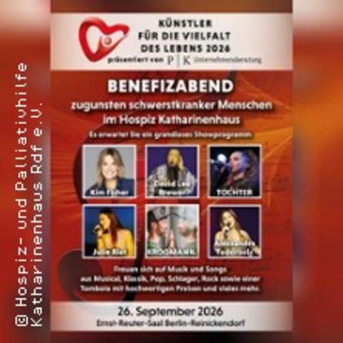 K�nstler f�r die Vielfalt des Lebens 2026 - Benefizveranstaltung - BERLIN - 26.09.2026 19:30