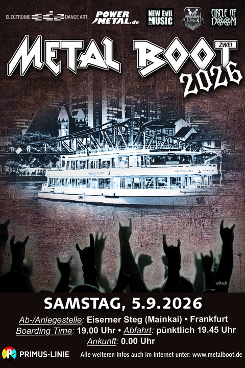 Das MetalBoot - Deine MetalParty auf dem Main! - MetalBoot Nr. Zwei 2026 - Frankfurt am Main - 05.09.2026 19:45