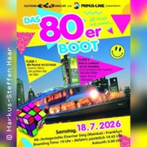 Das 80erBOOT Die 80erParty auf dem Main - Frankfurt am Main - 18.07.2026 19:45