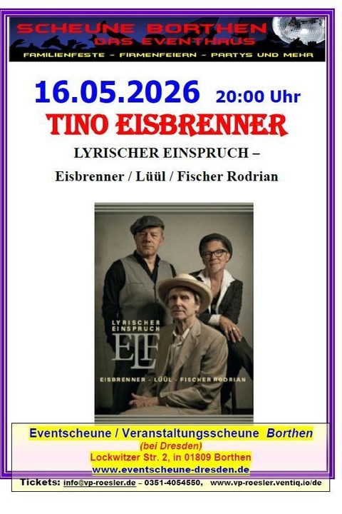 Tino Eisbrenner - Tino Eisbrenner - Borthen - 16.05.2026 20:00