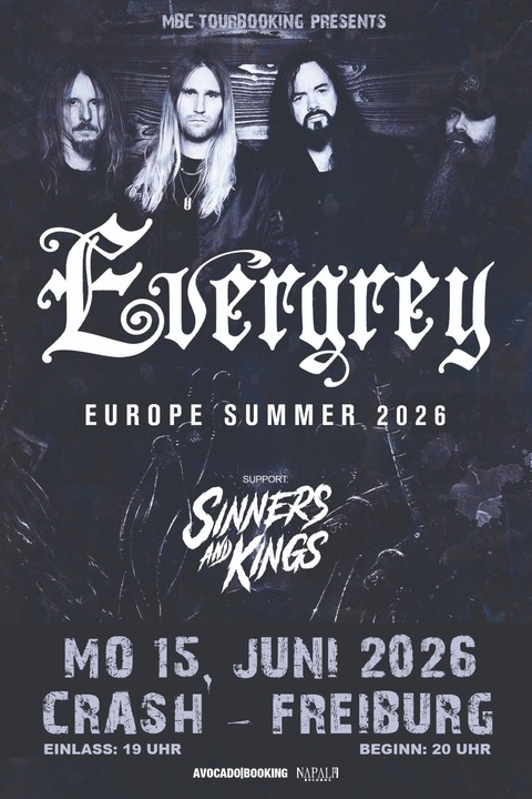EVERGREY - Support: SINNERS AND KINGS - Freiburg - 15.06.2026 20:00