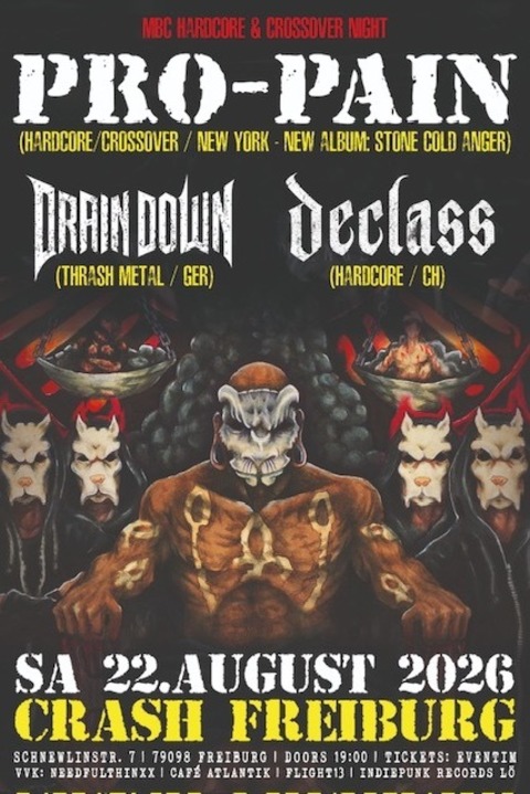 PRO PAIN - Special Guest: Drain Down & Declass - Freiburg - 22.08.2026 20:00