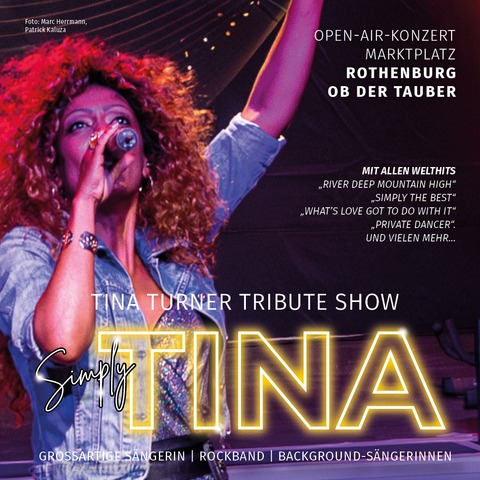 Tina Turner Tribute Show - Simply Tina - Open-Air-Event 2026 - Rothenburg ob der Tauber - 25.07.2026 20:30