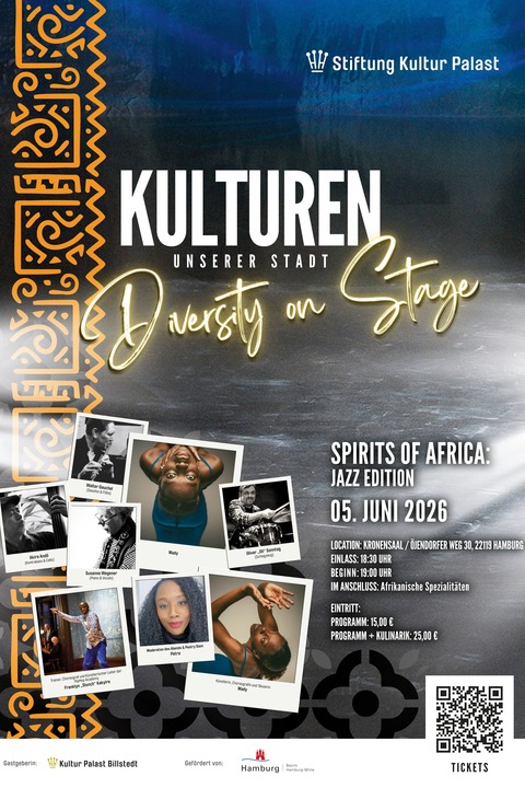 Kulturen unserer Stadt - Diverstiy on Stage - Spirits of Africa: Jazz Edition - Hamburg - 05.06.2026 19:00