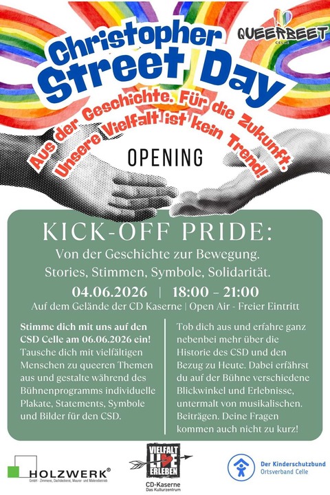Kick-Off Pride - Auftakt zum Christopher Street Day am 06.06.2026 - Celle - 04.06.2026 18:00