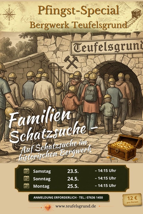 Pfingst Familienschatzsuche im Bergwerk Teufelsgrund M�nstertal - M�nstertal - 24.05.2026 14:15