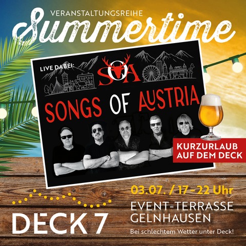 Songs of Austria meets Summertime auf dem Deck 7 - Gelnhausen - 03.07.2026 19:00