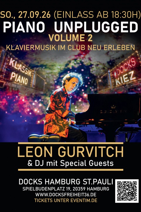 Leon Gurvitch - Piano Unplugged Vol. 2 - Klaviermusik im Club neu erleben - Hamburg - 27.09.2026 20:00