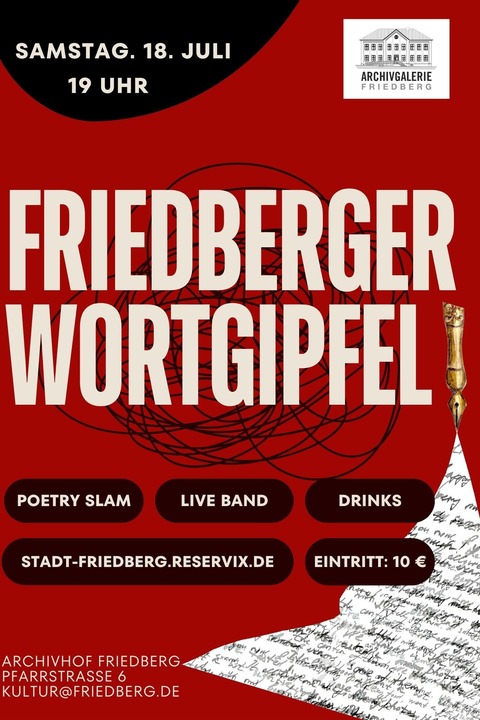 Wortgipfel - Der Friedberger Poetry Slam - Friedberg - 18.07.2026 19:00